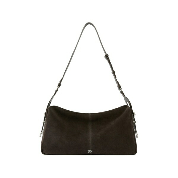ピンコ レディース ショルダーバッグ バッグ Large keeper buckle-detail suede shoulder bag Brown｜asty 66,440円