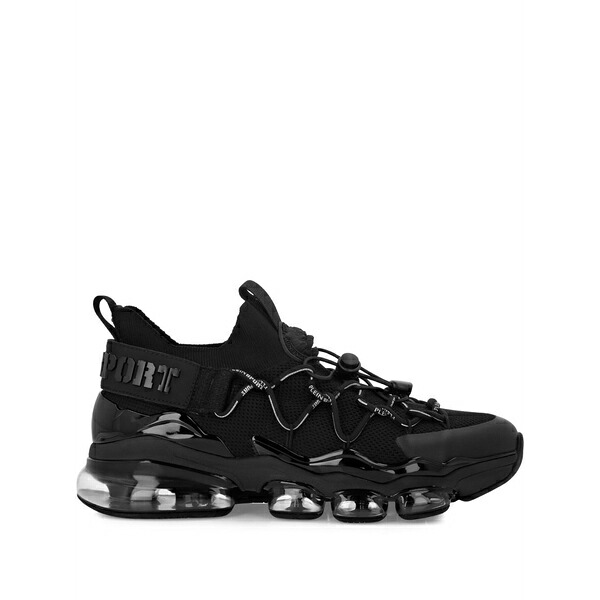 飾り気の無い運動競技 メンズ スニーカー シューズ Logo-embellished sneakers Black