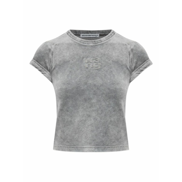 アレキサンダーワン レディース Tシャツ トップス Logo-detail t-shirt Grey｜asty