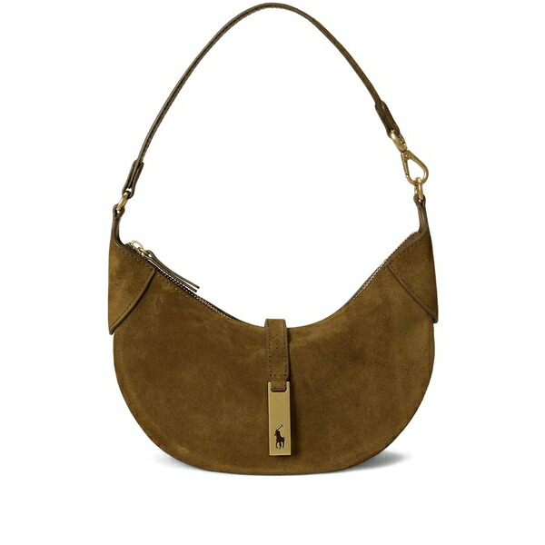 ラルフローレン レディース ショルダーバッグ 御徒面子 Mini polo id suede shoulder bag Brown