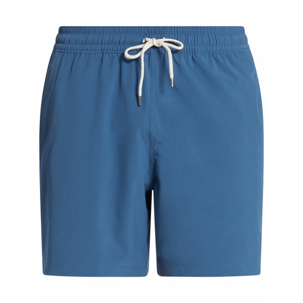 ラルフローレン メンズ 心地好いズボン下 ボトムス Embroidered-logo deck shorts Blue
