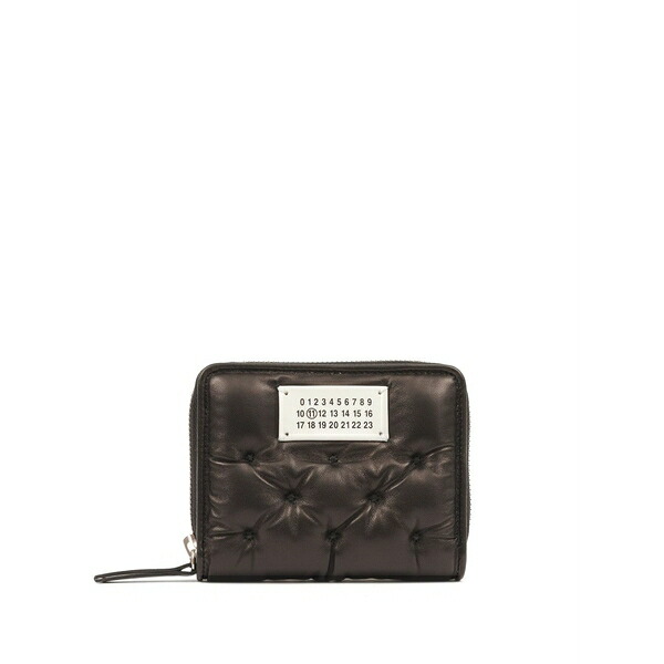 マルタンマルジェラ メンズ 金入れ 付属物 Glam slam padded leather wallet  Black
