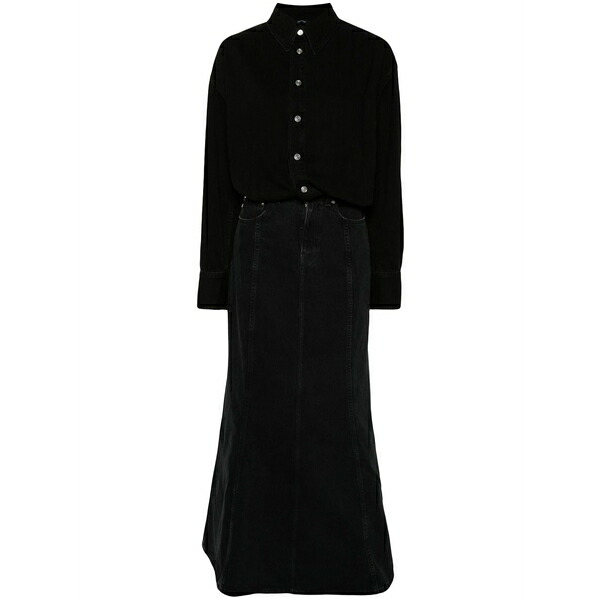 ハイクール レディース ワンピース トップス Jos denim maxi dress Black|asty