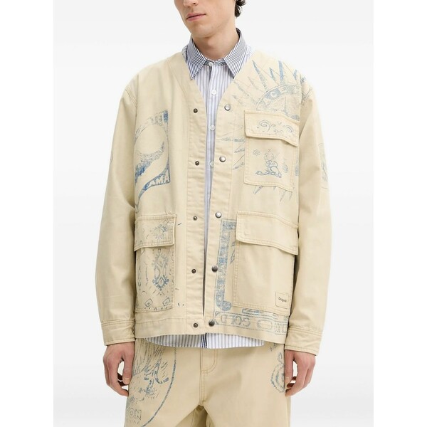 デジグアル メンズ 上衣＆上衣 アウター Drawing-print flap-pocket jacket Neutrals