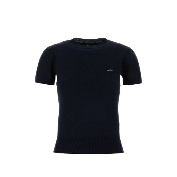アーペーセー レディース ティーシャツ トップス Gia logo-embroidered t-shirt Blue