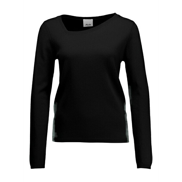 アリュード レディース 編み物\u0026ティーシャツ アウター Asymmetric-neck sweater Black
