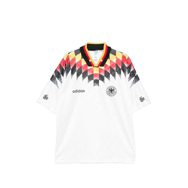 アディダス メンズ プルオーバー トップス Diamond-print v-neck t-shirt White