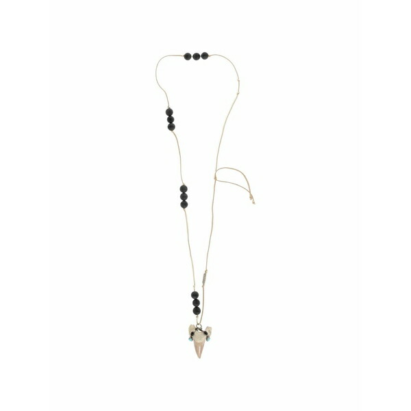 ディースクエアード メンズ 首飾り・チョー鉄道車両 付属物 Shark-tooth leather necklace Silver