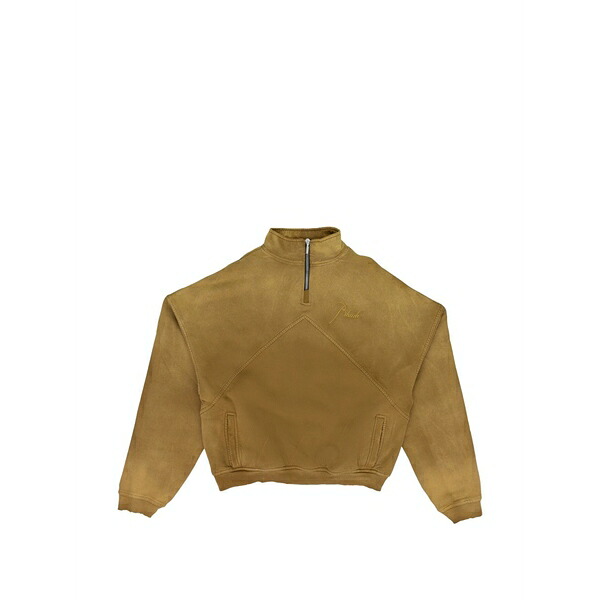 ルード メンズ パーカー・スウェットシャツ アウター Logo-detail half-zip sweatshirt Brown