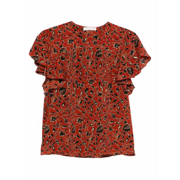 ウラ・ジョンソン レディース プルオーバー トップス Adoni floral ruffled top Red