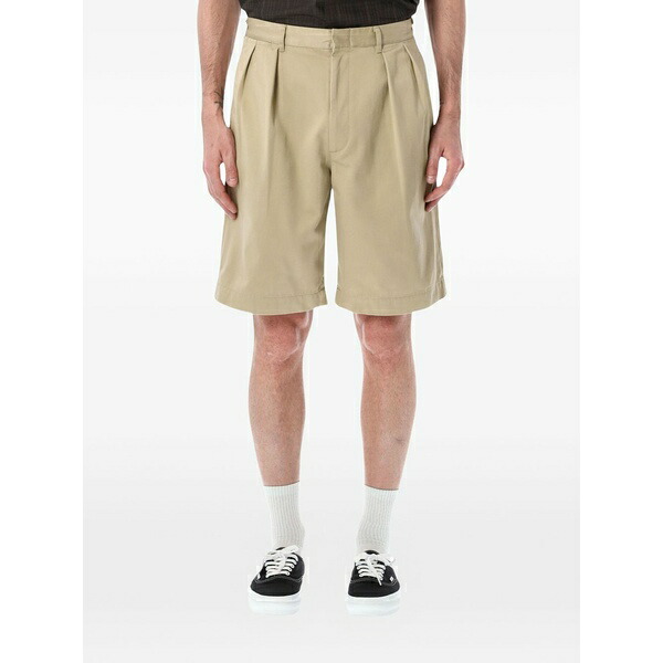 ナナミカ メンズ 心地よいズボン下 ボトムス Pleated-detail shorts Neutrals