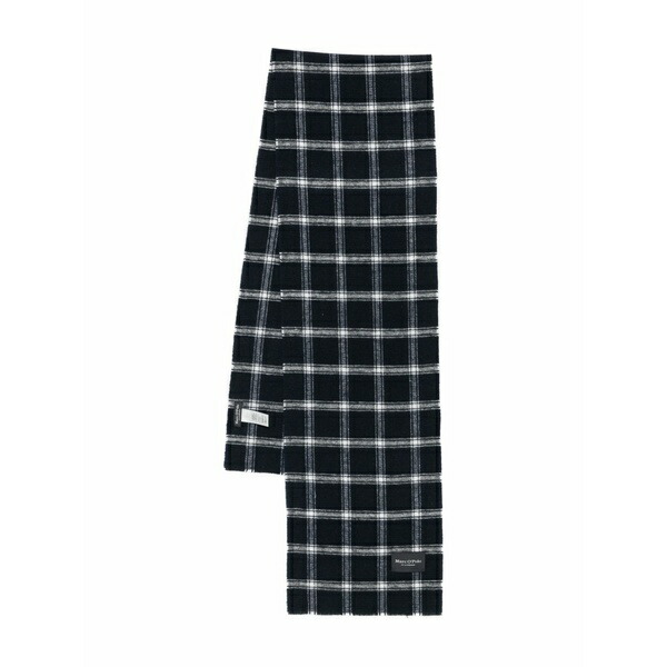 マルコポーロ メンズ 消音装置・袈裟・えり巻き 佩び物 Checked-pattern scarf Blue
