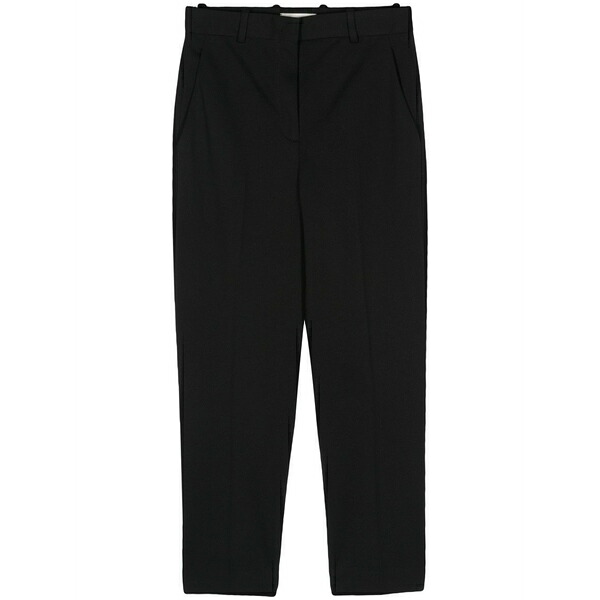 チルコロ1901 レディース 心地よいズボン下 ボトムス Textured tapered trousers Black