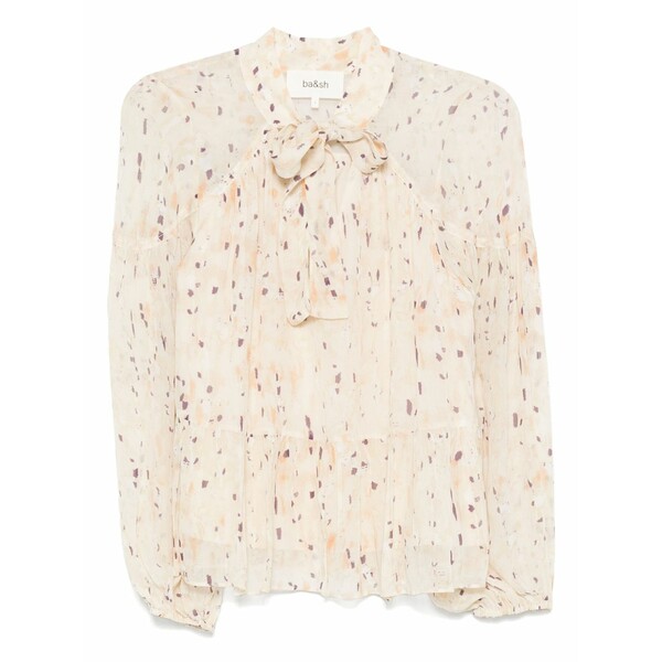 バッシュ レディース プルオーバー トップス Kamala bow-detailed printed blouse Neutrals