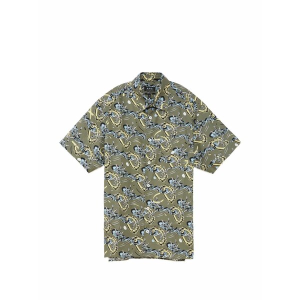 アーペーセー メンズ プルオーバー トップス Ross abstract-print shirt Green