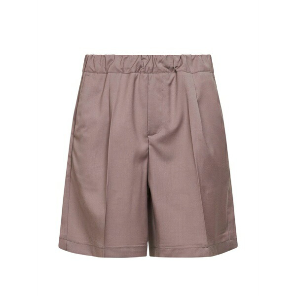 御召しものメイン メンズ 心地好いズボン下 ボトムス Pleated virgin wool shorts Purple