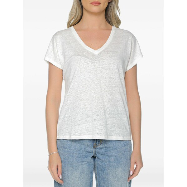 エコアルフ レディース プルオーバー トップス Arendal v-neck t-shirt White