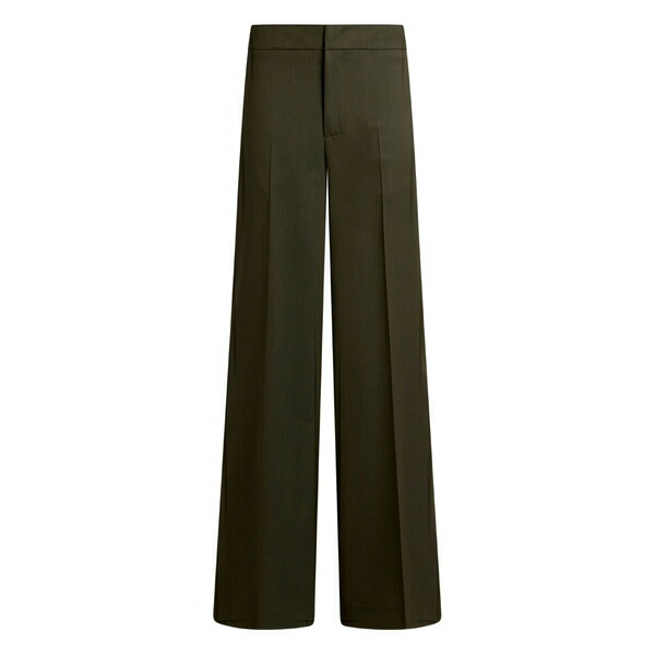 エトロ レディース カジュアルパンツ ボトムス Pressed-crease palazzo trousers Green｜asty
