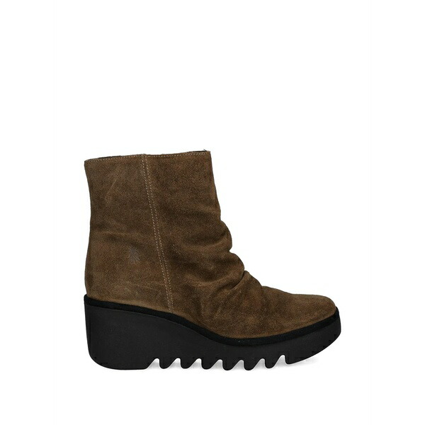 飛球英国の首都 レディース ブーツ シューズ Wedge-heel side-zip boots Brown
