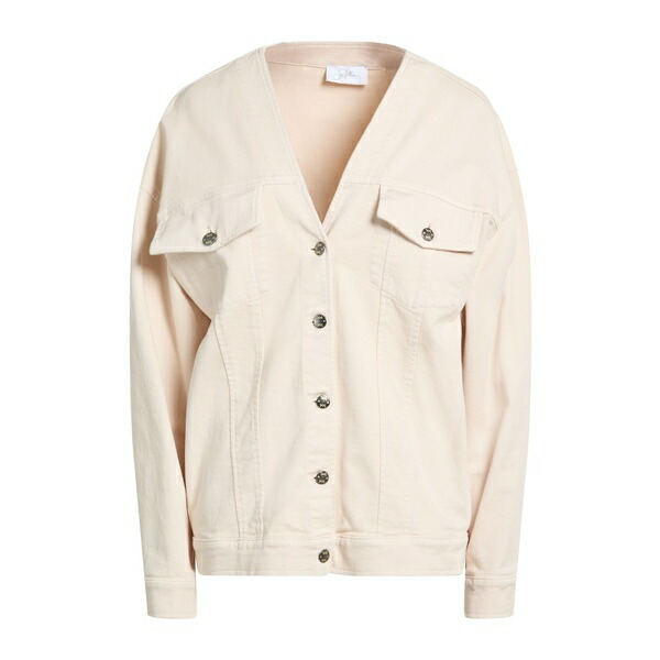 【貨物輸送無料】 ソーアリュール レディース 上衣＆上衣 アウター Denim outerwear Beige コート・ジャケット-レディースファッション