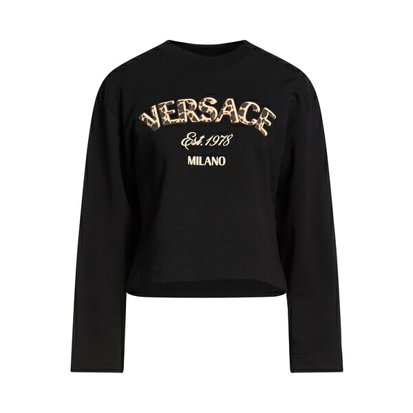 【貨物輸送無料】 ヴェルサーチ レディース パーカー・スウェットシャツ アウター Sweatshirts Black