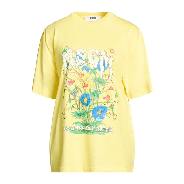 【貨物輸送無料】 エムエスジイエム レディース プルオーバー トップス T-shirts Yellow