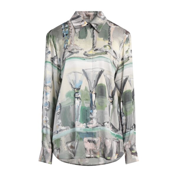 【送料無料】 エムエスジイエム レディース シャツ トップス Shirts Green|asty