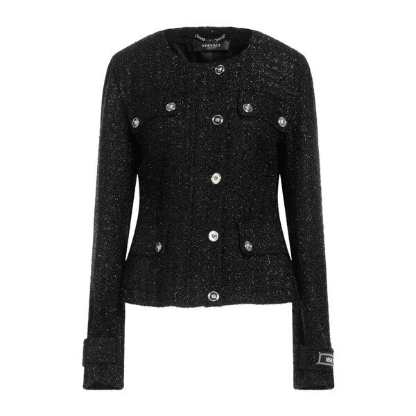 【貨物輸送無料】 ヴェルサーチ レディース 上衣＆上衣 アウター Jackets Black レディースファッション-コート・ジャケット