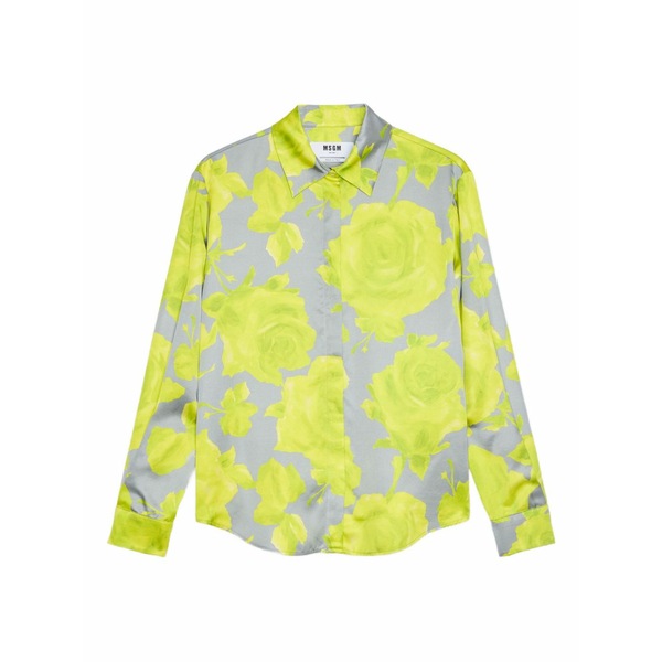 エムエスジイエム レディース シャツ トップス Floral-detail shirt Grey｜asty