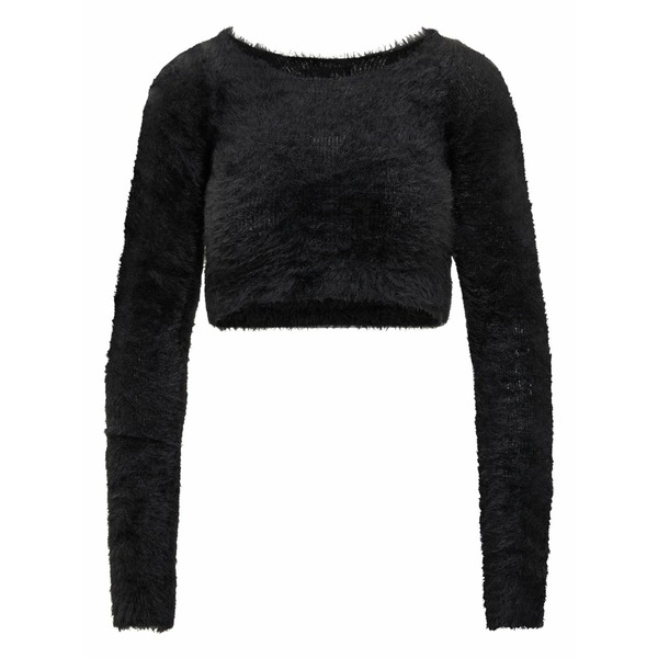 アンブッシュ レディース ニット&セーター アウター Long-sleeve cropped sweater Black|asty