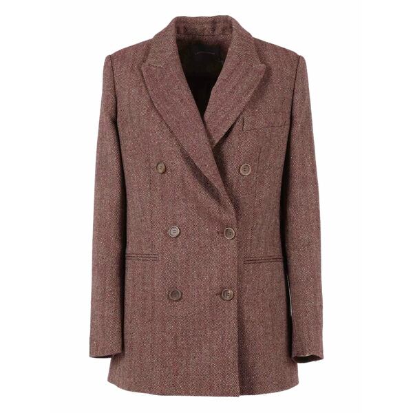 ロレーナアントニアッツィ レディース 上衣＆上衣 アウター Herringbone double-breasted blazer Brown
