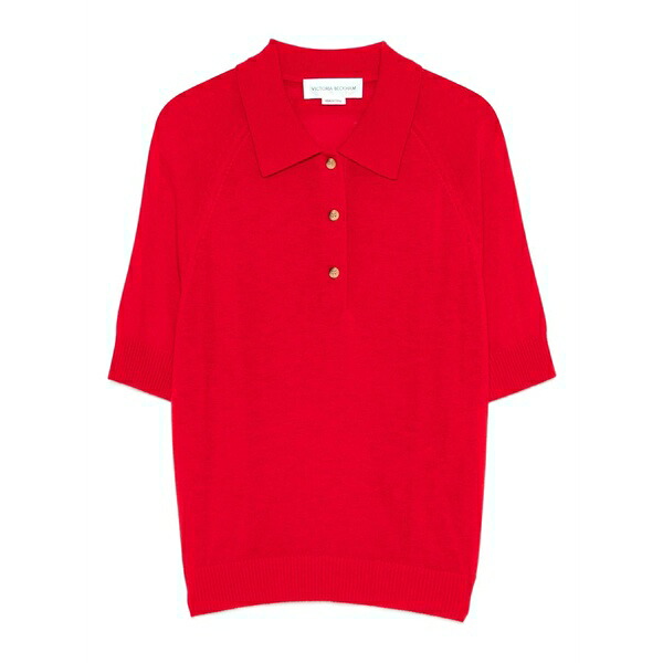ヴィクトリア ベッカム レディース スポーツシャツ トップス Short-sleeves  polo top Red