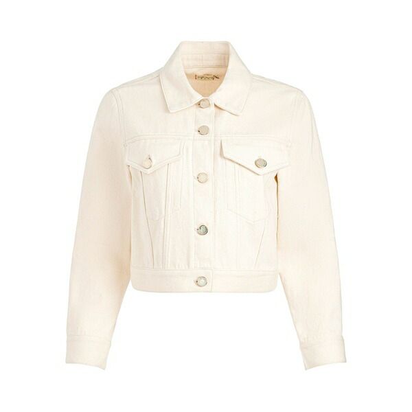アリス アンド オリビア レディース 上衣＆上衣 アウター Lana denim jacket  Neutrals コート・ジャケット-レディースファッション