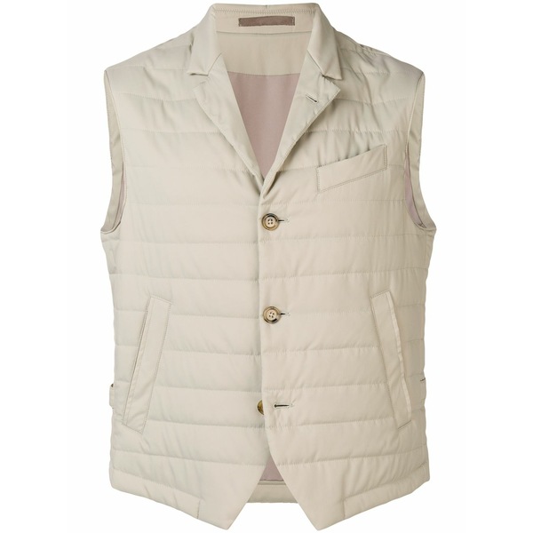 イレブンティ メンズ ジャケット＆ブルゾン アウター Padded fitted gilet Neutrals