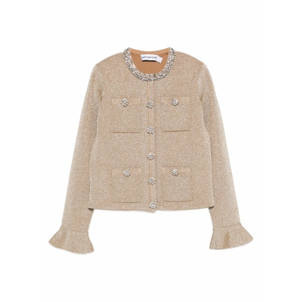 セルフ・ポートレイト レディース 上衣＆上衣 アウター Crystal-embellished jacket Gold コート・ジャケット-レディースファッション