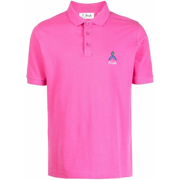プリングル オブ スコットランド メンズ ポロシャツ トップス Geometric george golf polo shirt Pink|asty