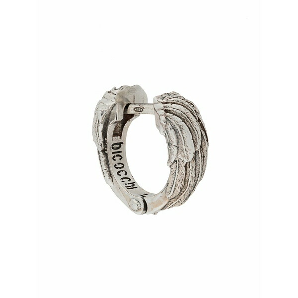 エマニュエレ ビコッキ メンズ ピアス・イヤリング 付属品 Wing textured hoop earring Silver