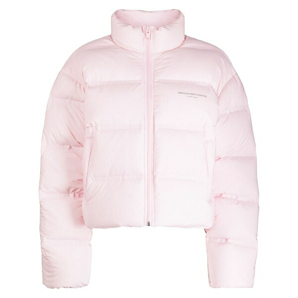 アレキサンダーワン レディース 上衣＆上衣 アウター Reflective-logo cropped puffer jacket Pink