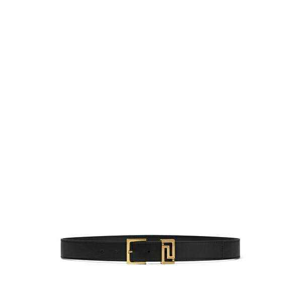ヴェルサーチ メンズ ベルト アクセサリー Greca buckle belt Black|asty