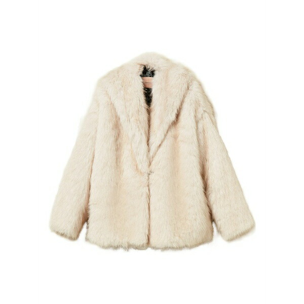 ツインセット レディース コート アウター Hooded faux-fur coat Neutrals｜asty