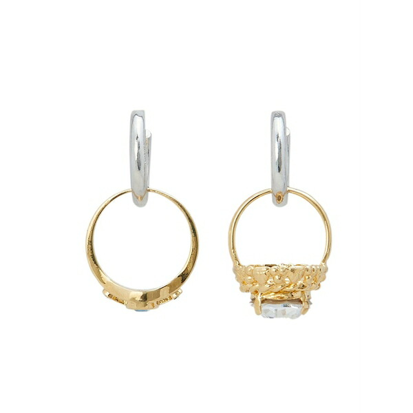 マルニ レディース ピアス&イヤリング アクセサリー Finger-ring hoop earrings Gold|asty