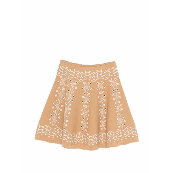 サンドロ レディース スカート ボトムス Knitted mini skirt Neutrals