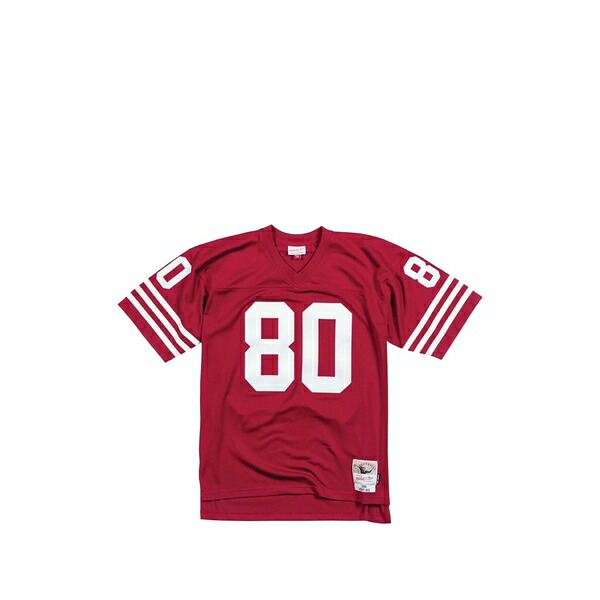 ミッチェル&ネス メンズ Tシャツ トップス Nba san francisco 49ers 90 jerry rice striped legacy t-shirt Red｜asty