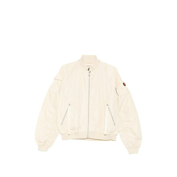 セーブザダック レディース ジャケット＆ブルゾン アウター Logo-patch bomber jacket Neutrals｜asty