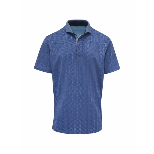 グレイソン メンズ スポーツシャツ トップス Patterned polo shirt Blue
