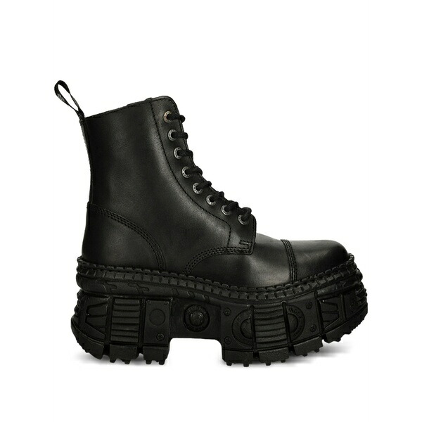 ニュー鍵を掛ける レディース ブーツ シューズ M-wall083c-s5 lace-up platform boots Black