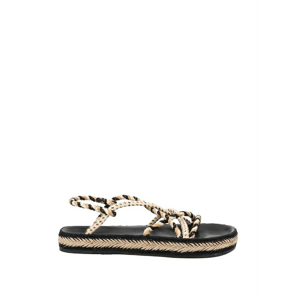 イザ呼びりん マラン レディース スニーカー シューズ Braided rope sandals Black