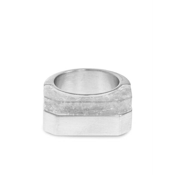 リックオウエンス メンズ 輪っか 佩び物 Double crystal hollywood ring Silver