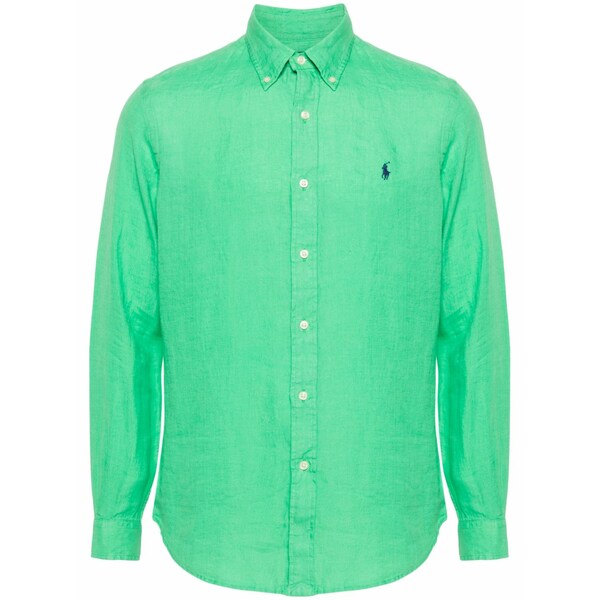 ラルフローレン メンズ シャツ トップス Polo pony linen shirt Green|asty