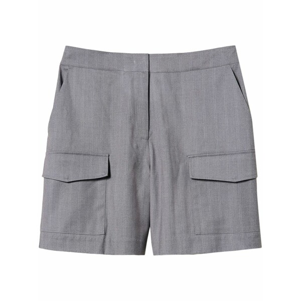 ツイン仕掛ける レディース 心地好いズボン下 ボトムス Pinstripe bermuda shorts Grey